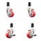Service Caster 3 Inch 316SS Red Poly Swivel 1-1/2 Inch Expanding Stem Caster Brake SCC, 2PK SS316EX20S314-PPUB-RED-2-TLB-2-112 - alternate 1